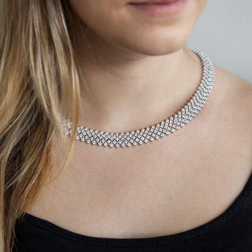 Collier argent 925 zirconias 43 cm