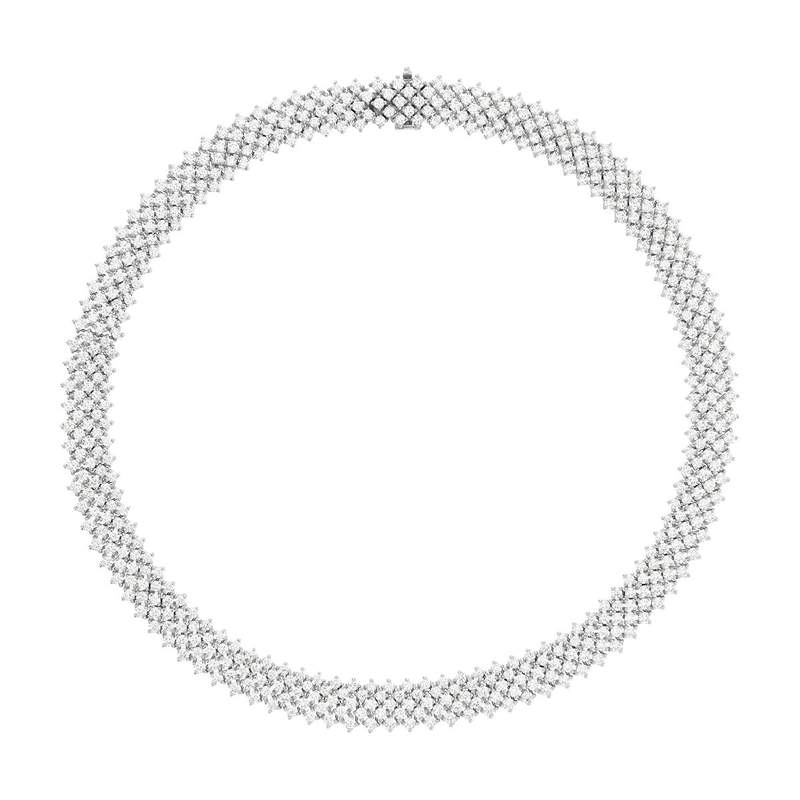 Collier argent 925 zirconias 43 cm - vue 5