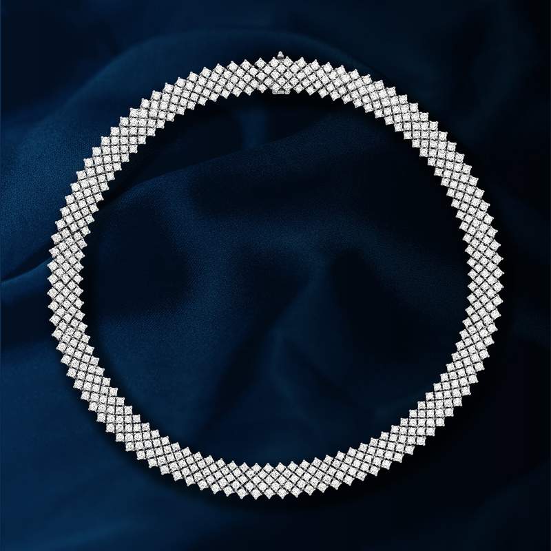 Collier argent 925 zirconias 43 cm - vue D1