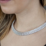 Collier argent 925 zirconias 43 cm - vue porté 1