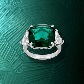 Bague argent 925 cristal vert zirconias