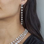 Boucles d'oreilles pendants argent 925 zirconias - vue porté 1