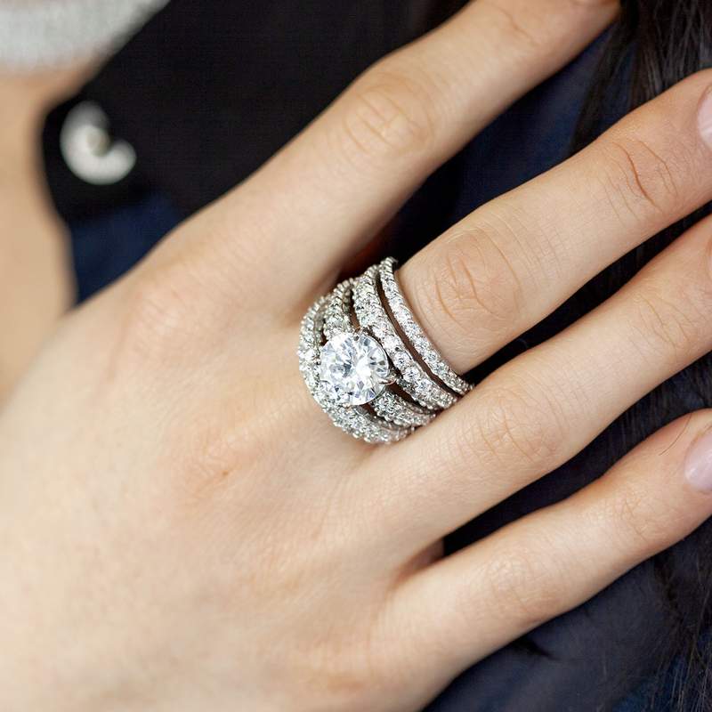Bague argent 925 zirconias - vue 1