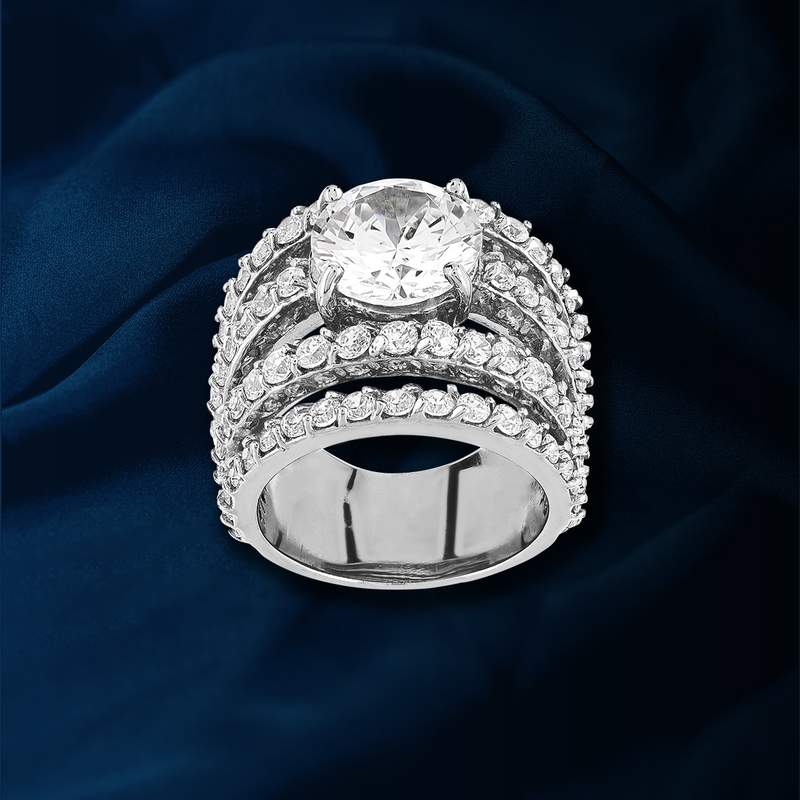 Bague argent 925 zirconias - vue D1