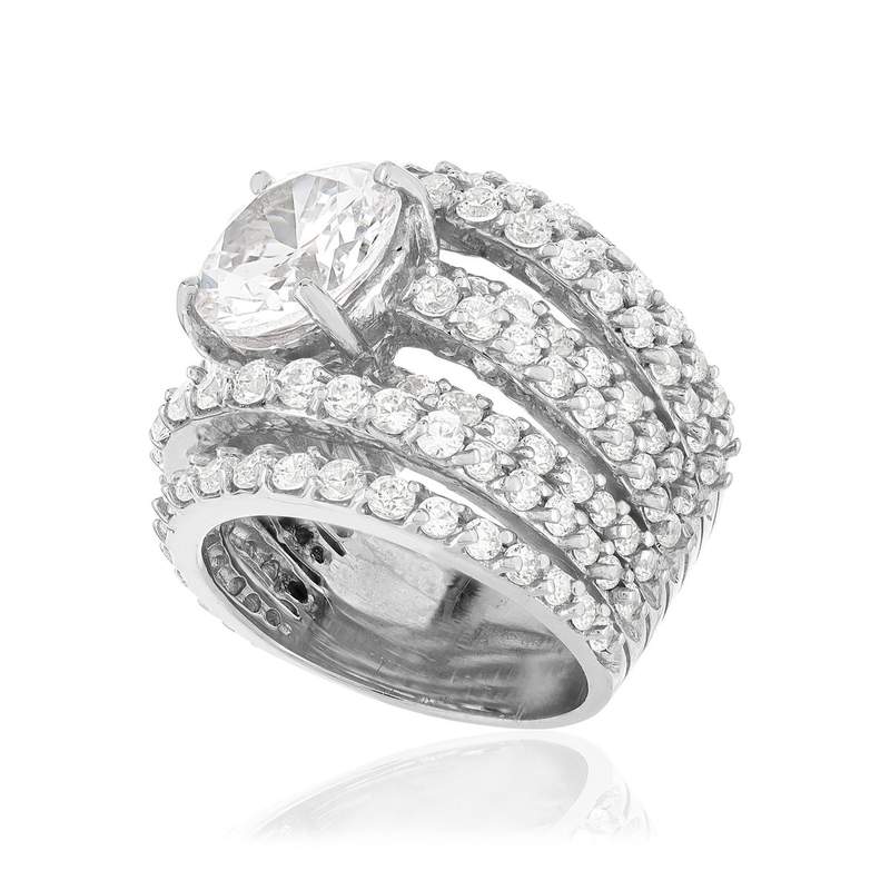 Bague argent 925 zirconias - vue D2