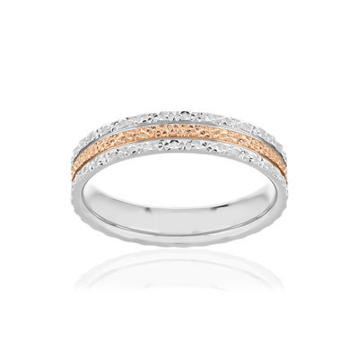 Alliance 2 ors 375 rose et blanc 4 mm