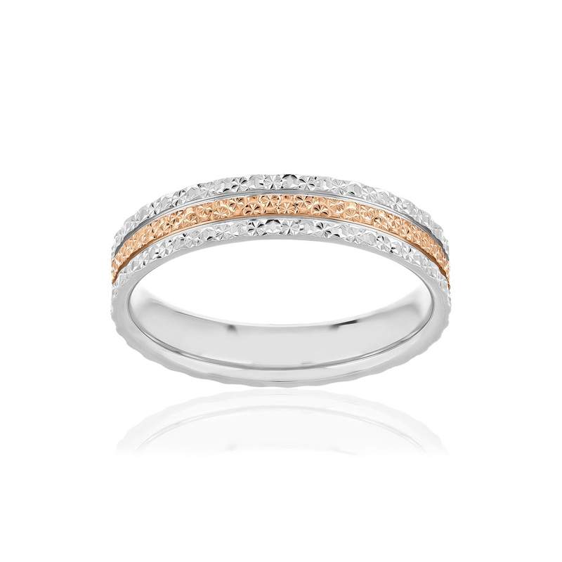 Alliance 2 ors 375 rose et blanc 4 mm - vue 1