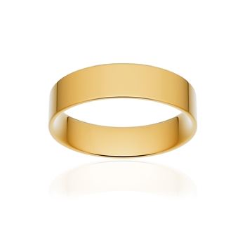 Alliance or 750 jaune poli ruban plat confort 5mm