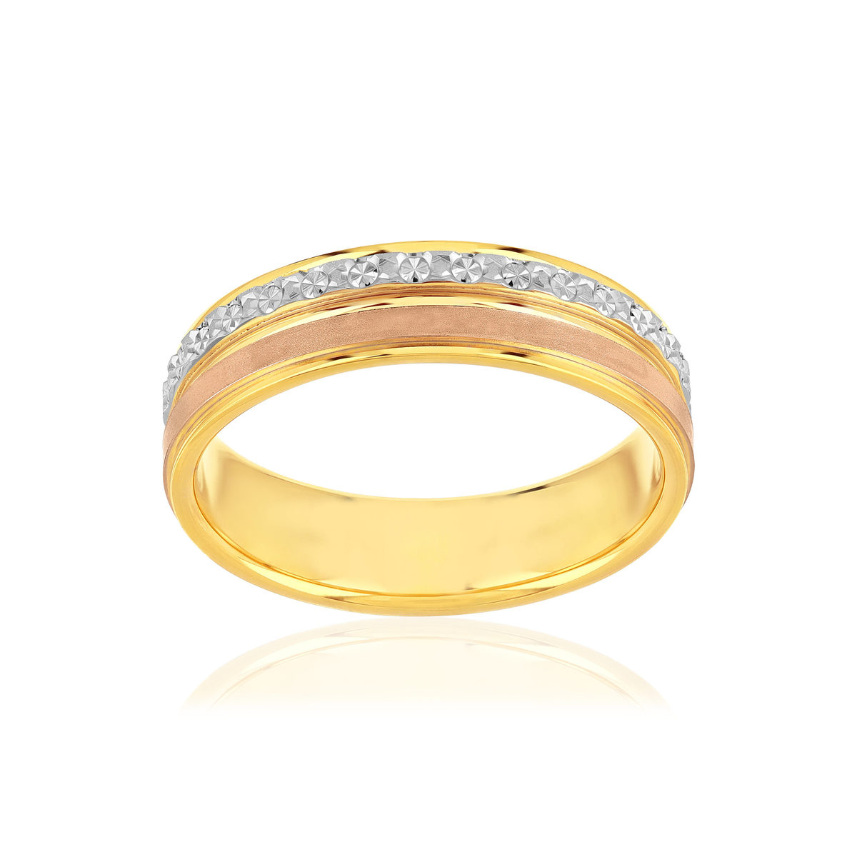 Alliantie 375 goud 3 kleuren 5 mm