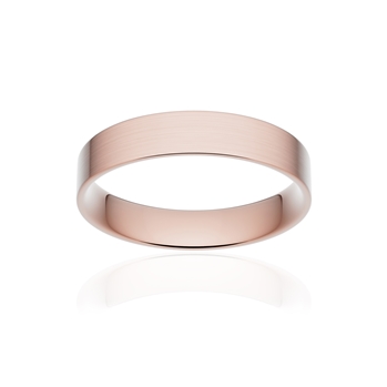 Alliance or 750 rose brossé ruban plat confort 4mm