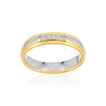 Alliance 2 ors 375 jaune et blanc prénoms - vue 1