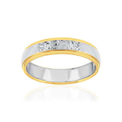Alliance 2 ors 375 jaune et blanc prénoms