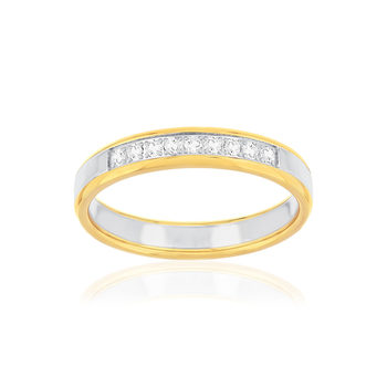 Alliance 2 ors 375 jaune et blanc diamants 0.15 carat
