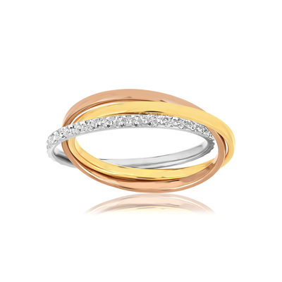 375 gold wedding band, 3 colors, 3 rings, 1.5 mm