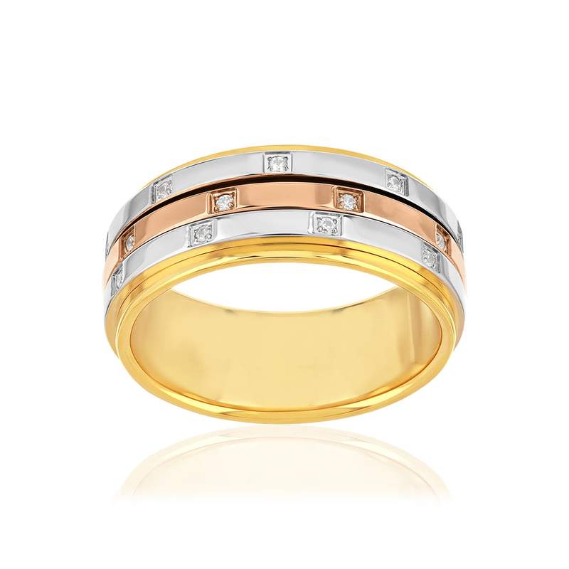 Alliance or 375 3 ors diamants HSI 0.22 carat - vue 1