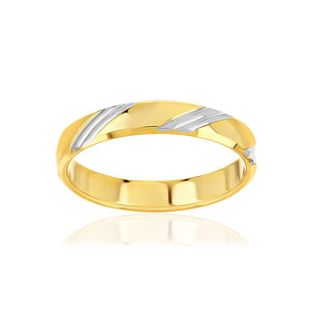 Alliance or 375 2 tons jaune et rhodié 4 mm