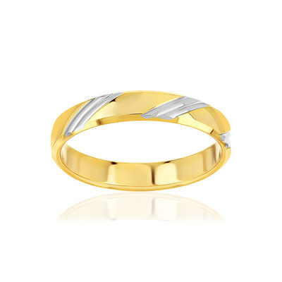 Alliance or 375 2 tons jaune et rhodié 4 mm - vue 1