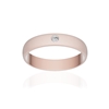 Alliance or 375 rose sablé demi-jonc 4mm diamant brillant - vue V1