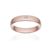 Alliance or 375 rose poli demi-jonc confort 4,5mm diamant brillant - vue V1