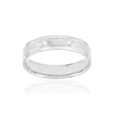 Alliance or 375 blanc effet martelé - vue 1