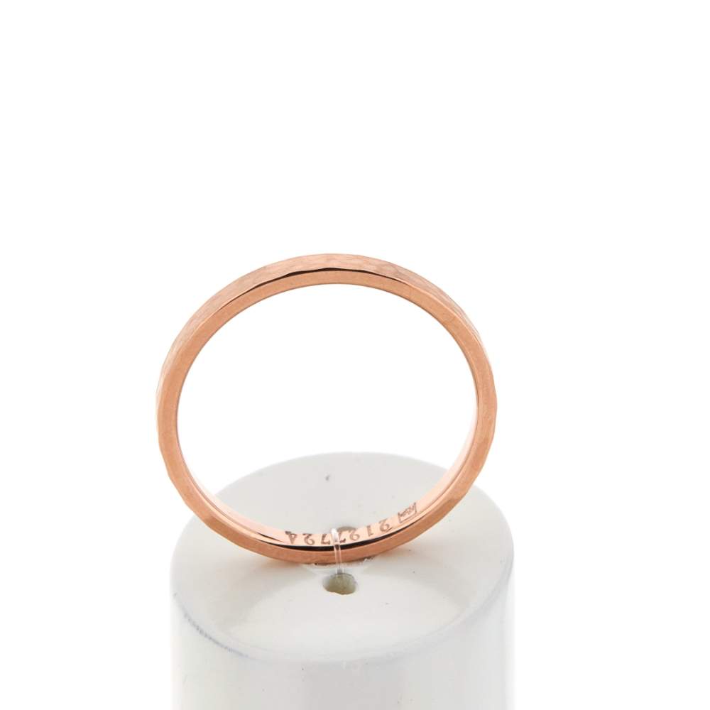375 rose gold wedding band with a hammered finish - view 1