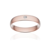 Alliance or 375 rose brossé demi-jonc confort 4,5mm diamant brillant - vue V1