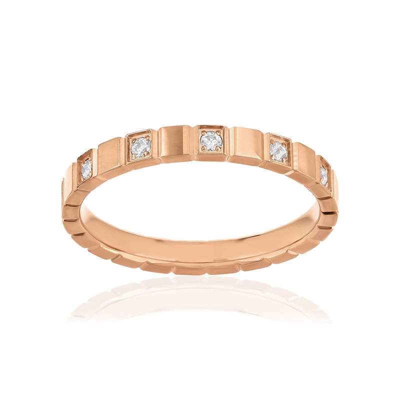 Alliance or 375 rose diamants HSI 0.2 carat - vue 1