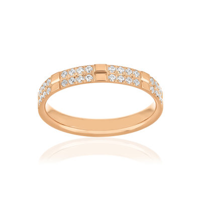 Alliance or 375 rose diamants HSI 0.26 carat