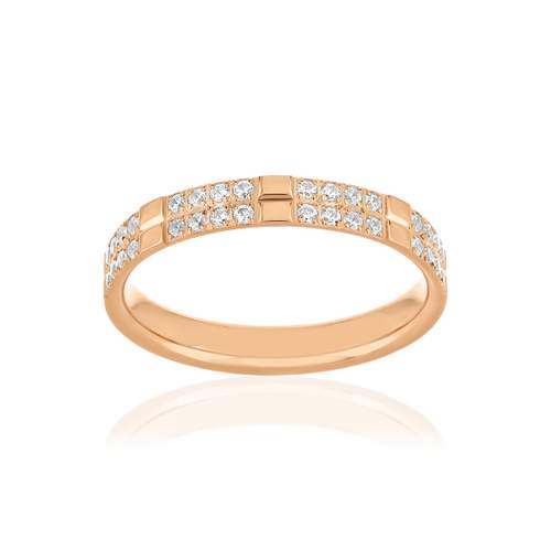 Alliance or 375 rose diamants HSI 0.26 carat