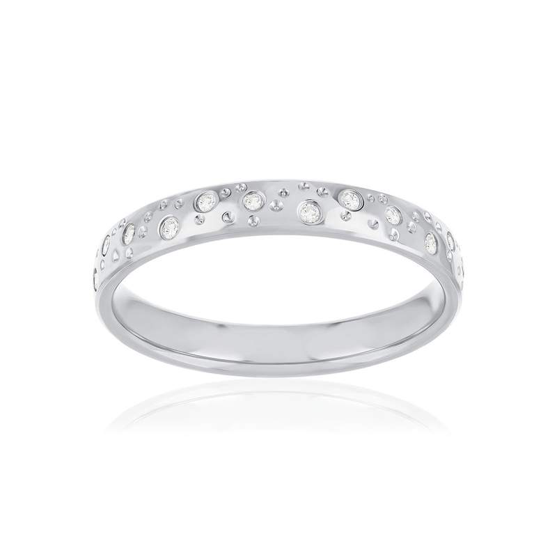 Alliance or 375 blanc diamants HP1 0.13 carat - vue 1