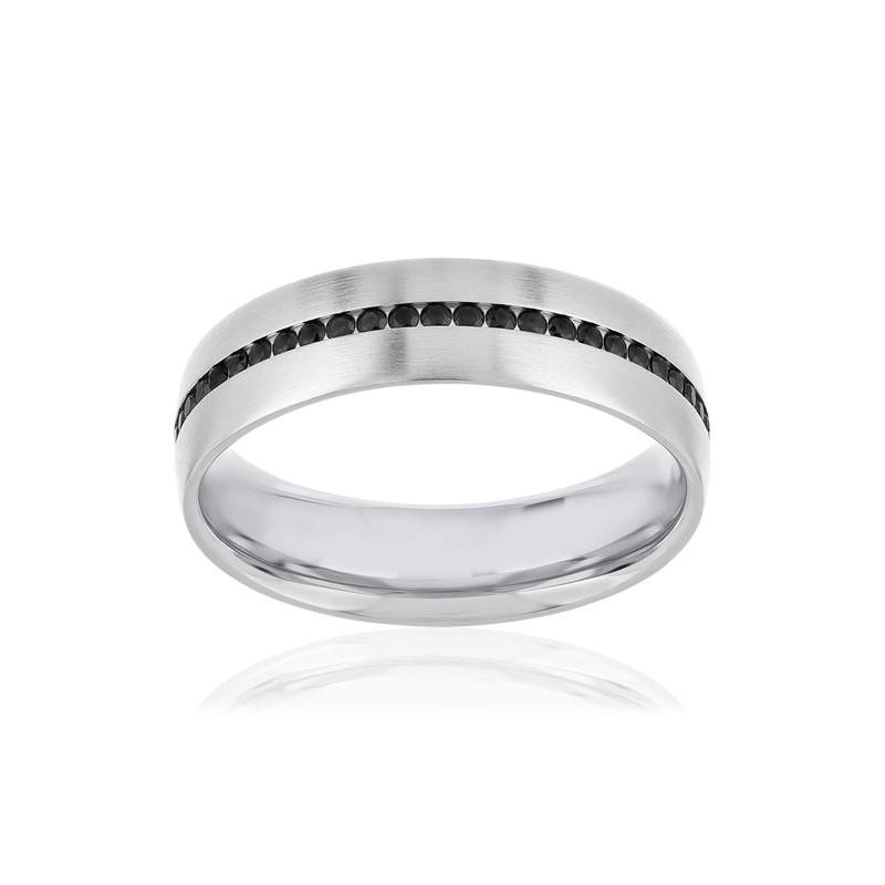 Alliance or 375 blanc diamants noirs 0.75 carat - vue 1