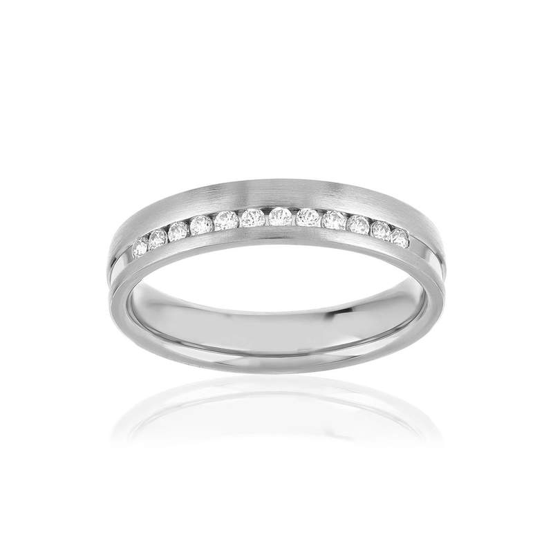 Alliance or 375 blanc diamants HSI 0.17 carat - vue 1