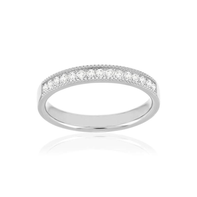 Alliance or 375 blanc diamants HSI 0.26 carat - vue 1
