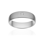Alliance or 375 blanc brossé ruban confort 6mm diamant princesse