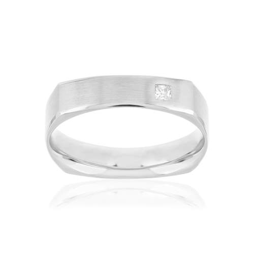 Alliance or 375 blanc diamant HSI 0.07 carat