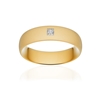 Alliance or 375 jaune sablé ruban confort 6mm diamant princesse - vue V1