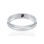 Alliance platine 950 blanc diamant noir traité HSI 0.1 carat - vue 1