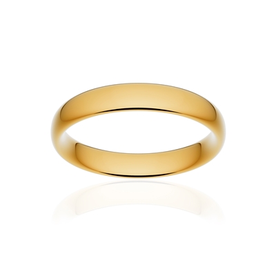 Alliance or 375 jaune poli ruban confort 4mm