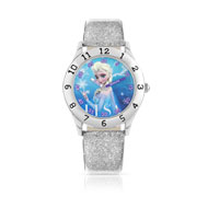 Montre Elsa chromée bracelet cuir Disney