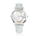 Montre femme papillons acier bracelet cuir - vue 1