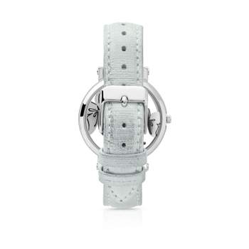 Montre femme papillons acier bracelet cuir