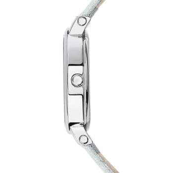 Montre femme papillons acier bracelet cuir