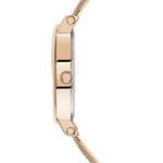 Montre femme acier dorée rose maille milanaise - vue 3