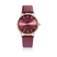 Montre femme dorée rose bracelet cuir