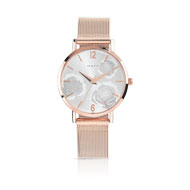 Montre dorée rose bracelet acier