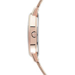 Montre femme fleurs dorée rose bracelet maille milanaise - vue 3