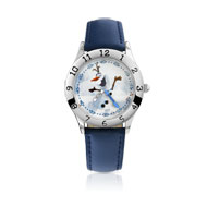 Montre Olaf chromée bracelet cuir Disney