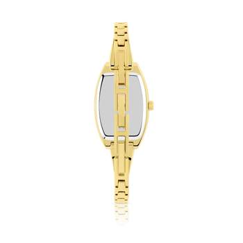 Ladies' gold watch with 2-tone rhinestone bracelet