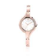 Montre dorée rose pierres imitation