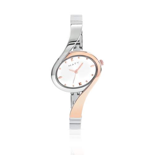Montre femme metal 2 tons